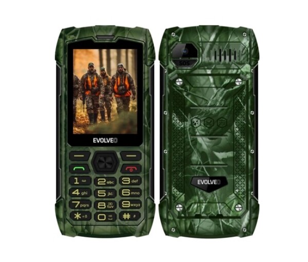 EVOLVEO StrongPhone H1, vodotěsný odolný Dual SIM telefon, kamufláž EDF_547114