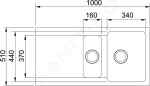 FRANKE - Orion Tectonitový dřez OID 651, 1000x510 mm, šedá 114.0442.806