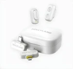 Hollyland LARK A1 Combo Ivory White / Bezdrátový mikrofonní systém / USB-C + Lightning přijímač / Nabíjecí pouzdro (6108 COMBO IVORY WHT)