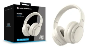 Conceptronic Bluetooth Headset krémová / Sluchátka / Bluetooth 5.4 / Skládací / Výdrž 30 h (PARRIS03C)