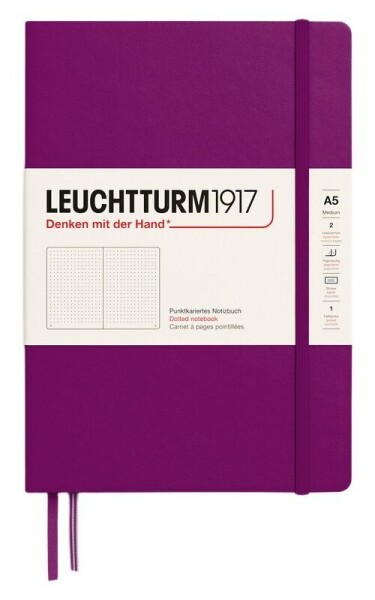Zápisník Leuchtturm1917 A5 tvrdé desky Burgundy tečkovaný