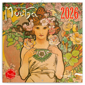 Nástěnný poznámkový kalendář 2026 NOTIQUE - Alfons Mucha, 30 x 30 cm