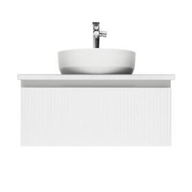 Koupelnová skříňka s umyvadlem a baterií SAT Evolution 78x30x44,8 cm bílá mat SATEVO80WMDBUB SATEVO80WMDBUB