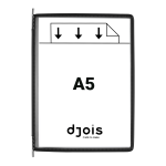 Djois závěsný rámeček s kapsou, A5, otevřený shora, černý, 10 ks
