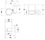 DURAVIT - D-Code Pohárek na kartáčky a pastu s držákem, levý, mléčné sklo/chrom 0099191000