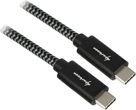Sharkoon USB-C 3.2 Gen 2 černá, šedá / USB kabel USB-C - USB-C / Opletený / Hliníkové konektory / 0,5 m (4044951027057)