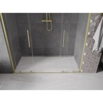 MEXEN/S - Velar L Duo posuvné sprchové dveře 170, transparent, zlatá kartáčovaná 871-170-003-02-55