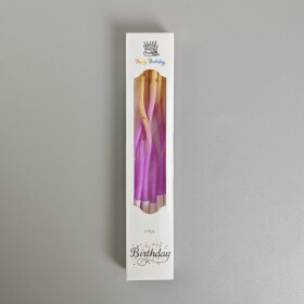 Dortové svíčky zakroucené fialovo-žlutá se zlatem 6ks