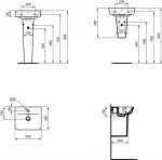 IDEAL STANDARD Umývátko Cube, otvorem pro baterii, bílá E030701