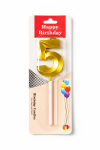 Cake star Dortová svíčka zlatá č.5