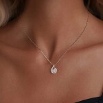 Stříbrný dvojitý náhrdelník Cristy 1 ct MOISSANITE + CERTIFIKÁT, Stříbrná 40 cm + 5 cm (prodloužení) certifikát GRA, hadřík na čištění stříbra, dárková krabička