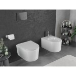 MEXEN/S - Sofia Závěsná WC mísa Rimless Tornado včetně sedátka s slow slim, duroplast, bílá lesk 30540400T