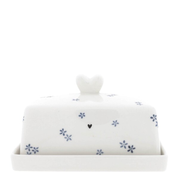 Bastion Collections Keramická máslenka Daisies in Blue, modrá barva, keramika