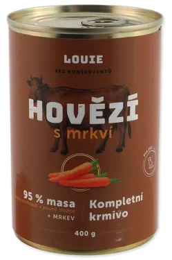 LOUIE Konzerva hovězí s mrkví 400 g / Konzerva pro psy / superpremium / bez obilovin (6824-14020)