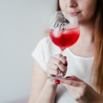 Bella Rose Sklenice na drink Léto ♥, čirá barva, sklo, 610 ml