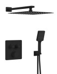 SAPHO - SMART SELECT podomítkový sprchový set s termostatickou baterií, 2 výstupy, vyústění, černá mat RP042B-01