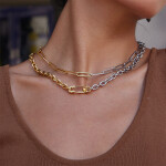 ELENYS Duo Chain – pozlacený náhrdelník 18K žluté zlato Délka: 42 cm