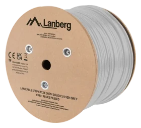 Lanberg Cat5e S/FTP šedá / Síťový kabel / 305 m / drát / CU / LSOH / CPR / Fluke Test (LCS5L-11CU-0305-S)