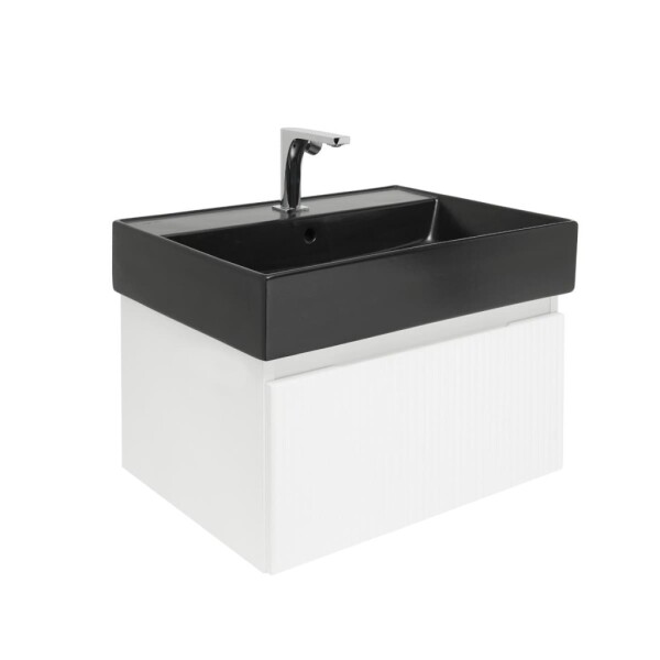 Koupelnová skříňka s baterií a umyvadlem SAT Evolution 1 58x30x44,8 cm bílá mat SATEVO60WMU2BBA SATEVO60WMU2BBA