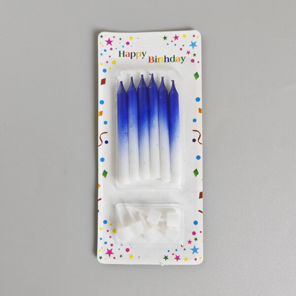 Dortové svíčky HARMONY modro-bílá 6ks