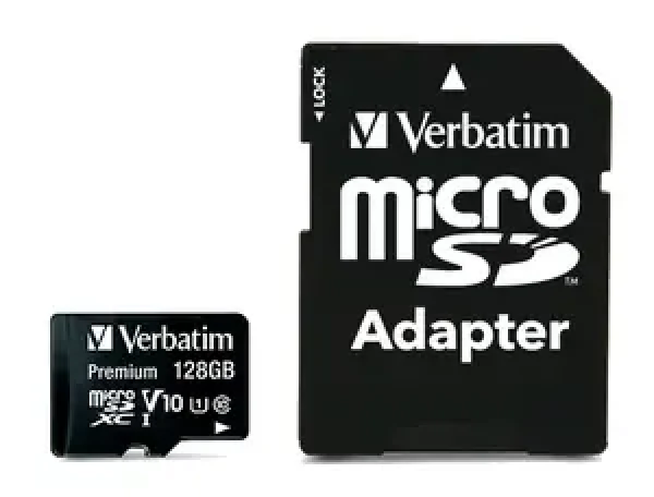 Verbatim Premium microSDXC Pro 128GB + Adaptér / Paměťová karta / UHS-I (U1) / Class 10 / V10 / R: až 90MBs / W: 10MBs (44085-V)