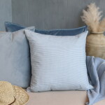 Chic Antique Bavlněný povlak na polštář Aix Milk Boy Stripes 50 × 50 cm, modrá barva, textil