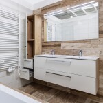 Mereo Bino, koupelnová skříňka s umyvadlem z litého mramoru 81 cm, dub Arlington CN621M