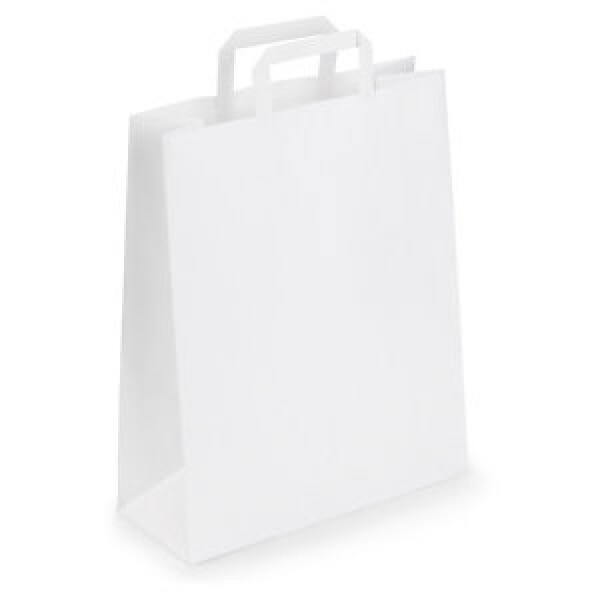 250 x Bílé papírové tašky 320x400x120 mm | RAJA