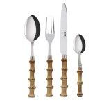 SABRE PARIS 4-dílná sada příborů Bistrot Brillant – Panda / Bamboo Light, přírodní barva, dřevo, kov