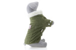 Deril manšestrová bunda pro psa Barva: Zelená, Délka zad (cm): 26, Obvod hrudníku: 33 - 36 cm