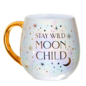 Sass & belle Kameninový hrnek Stay Wild Moon Child 500 ml, multi barva, zlatá barva, keramika