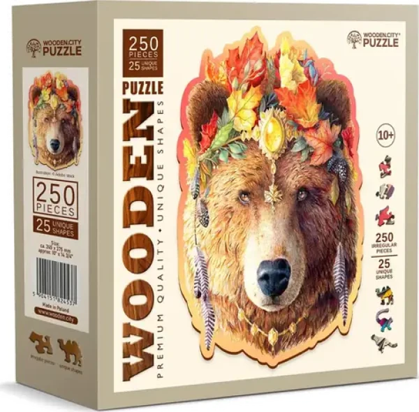 WOODEN CITY Dřevěné puzzle Stylový medvěd
