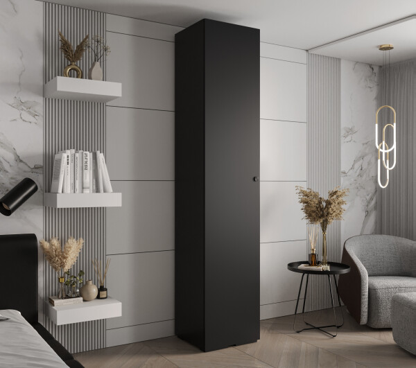 Šatní skříň Abi Inova 2 Rozměry: 50 cm, Pásky / úchyty: Černá, Barva korpusu + barva dveří: Černá