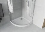MEXEN/S - Rio čtvrtkruhový sprchový kout 80 x 80, pasy, chrom + vanička se sifonem Flat, bílá 863-080-080-01-20-4110