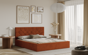 FRONTI Postel MARSALA 120x200 měděná s úložným prostorem