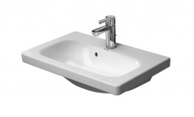 DURAVIT - DuraStyle Umyvadlo nábytkové Compact, 64x40 cm, s 1 otvorem pro baterii, s WonderGliss, alpská bílá 23376300001