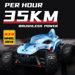 Mamido RC Monster Truck 1:16 Max 35 km/h dosah 100m 2.4Ghz 4x4 Bezkartáčový motor Barva: Červená