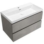 CERANO - Koupelnová skříňka Carole - keramické umyvadlo Viano - betonově šedá - 100,9x62,6x46,5 CER-210960