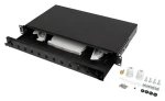 Lanberg Optický patch panel 19" 1U / 12× SC Duplex / 12× LC Quad / černý (FOP1-12SS-LDB)