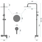 REA - Sprchový set s baterií 150mm Roger zlatý REA-P0692