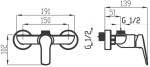 NOVASERVIS - Sprchová baterie bez příslušenství 150 mm Metalia 54, chrom 54062/1,0