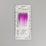 Dortové svíčky HARMONY fialovo-bílá 6ks