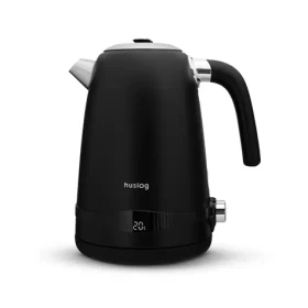 Huslog Rychlovarná konvice s LCD displejem nerezová černá / 2200 W / 1,7 l / 40–100 °C / otočná základna (OWN000149)