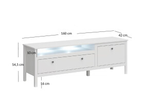 ARTEN (NANO Systems s.r.o.) TV stolek OLE-1S1K/160 (Bílá)