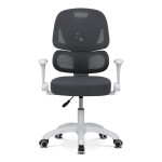 Dětská židle, výškově nastavitelná, šedá síťovina, KA-K1063 GREY