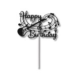 Cesil Cesil Zápich do dortu černý Happy Birthday hudebník