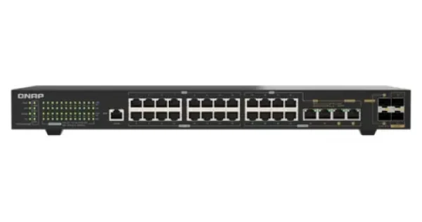 QNAP QSW-M2130P-2C2S26T / Switch / 24x 2,5GbE / 2x 10GbE SFP+ / 2x 10GbE RJ45 / 2x 10GbE Combo / PoE++ 375W / Řízený L2 (QSW-M2130P-2C2S26T)