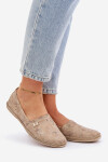Elegantní Velurové Espadrilky S Květinami Dámské Béžové Zazoo 10177 41