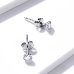 Elenys stříbrné peckové náušnice se zirkonem Clarity Průměr zirkonu: 6 mm