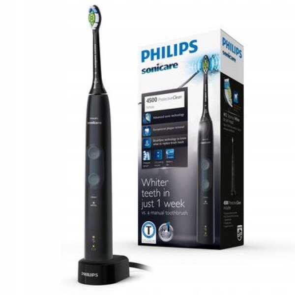 Philips Sonicare ProtectiveClean 4500 černá / Elektrický zubní kartáček / 2 režimy čištění / 62 000 stěrů (HX6830/44)